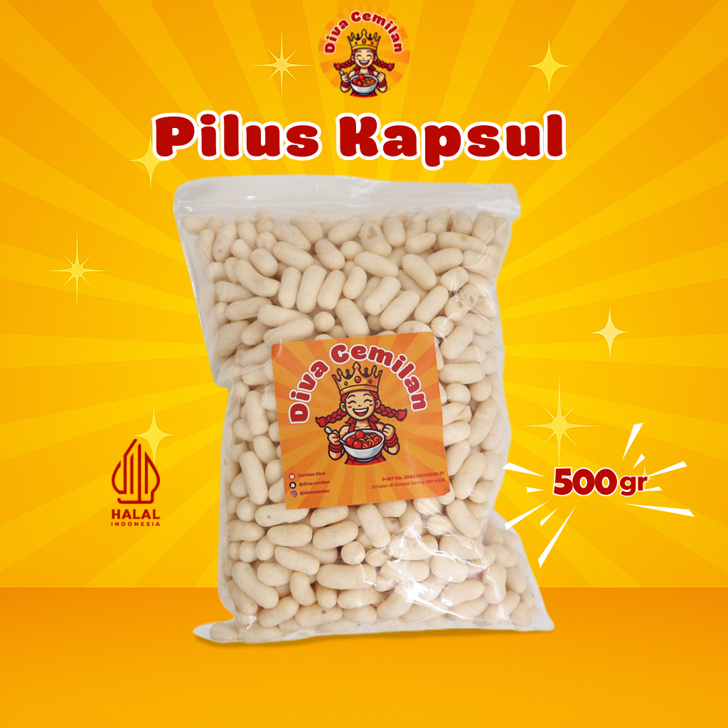 

500 gram Pilus Kapsul Asin Renyah Diva Cemilan Snack Makanan Ringan