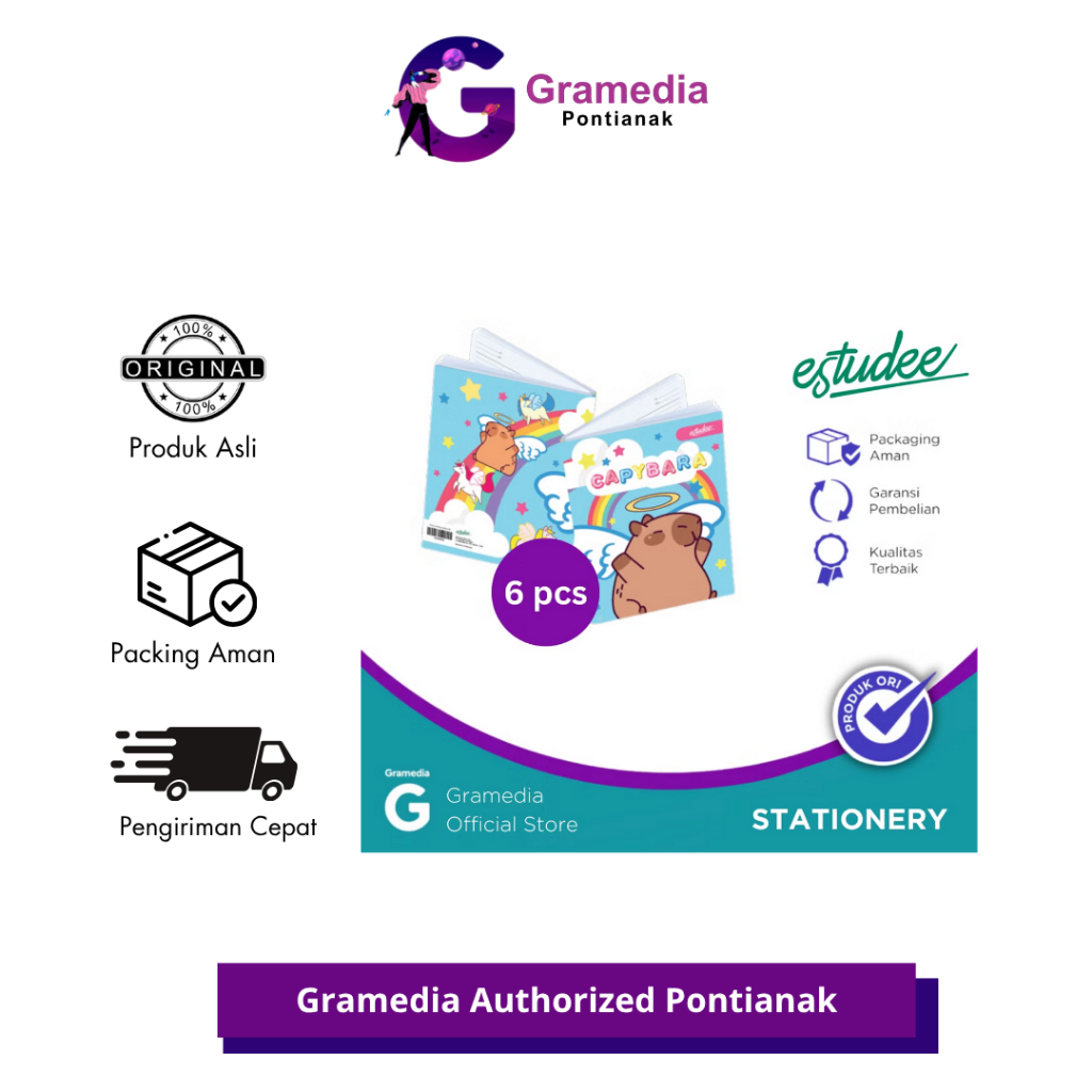 

GRAMEDIA PONTIANAK - Estudee K Kwarto 38 Capybara Isi 6 - BUKU TULIS