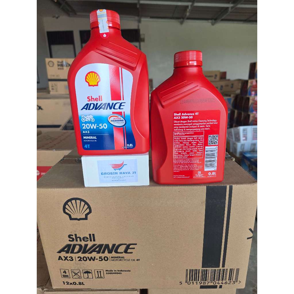 Shell Advance Ax3 20W-50 Oli Mesin Motor 0.8 Liter | 100% Original