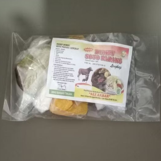 

BUMBU SOTO PADANG LENGKAP ALI AKBAR Lubuak Minturun 75gr (utk 3 liter air) sejak 1991