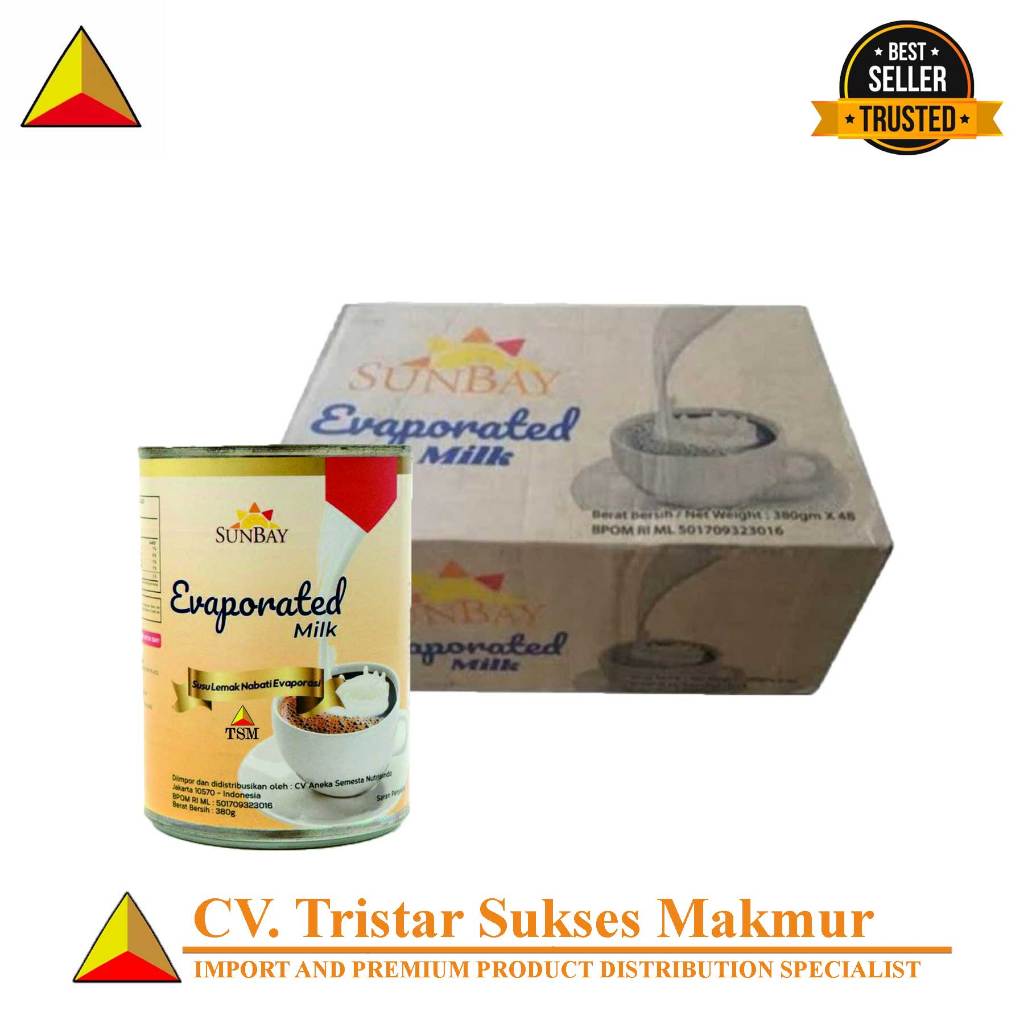 

[ KHUSUS GOSEND ] SUNBAY EVAPORATED MILK 380GR 1 KARTON / SUSU EVAPORASI - SUSU
