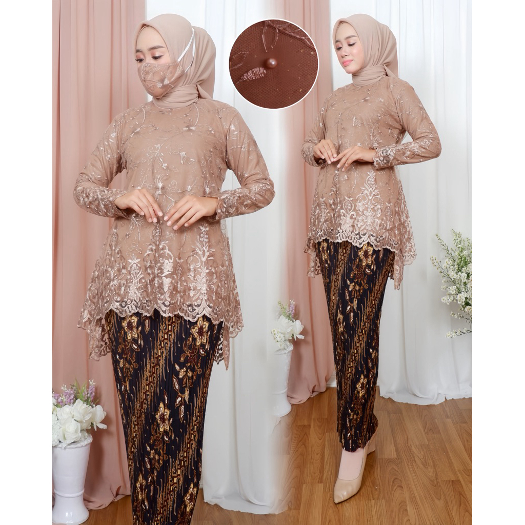 Set Kebaya Modern / Kebaya Remaja / Kebaya Wisuda Remaja / Kebaya Brukat / Baju Kebaya Modern