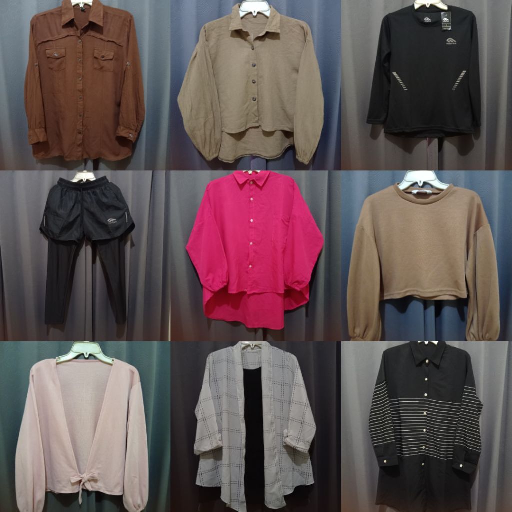 Preloved kemeja baju olahraga crop top outer