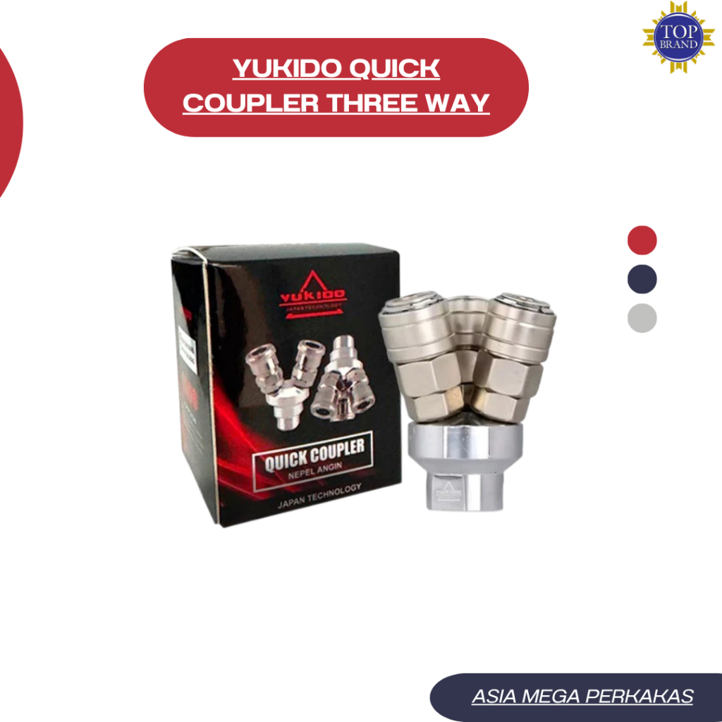 YUKIDO Quick Coupler Cabang 3 SAMBUNGAN SELANG KOMPRESOR ANGIN NEPEL SELANG TERMURAH CABANG 3