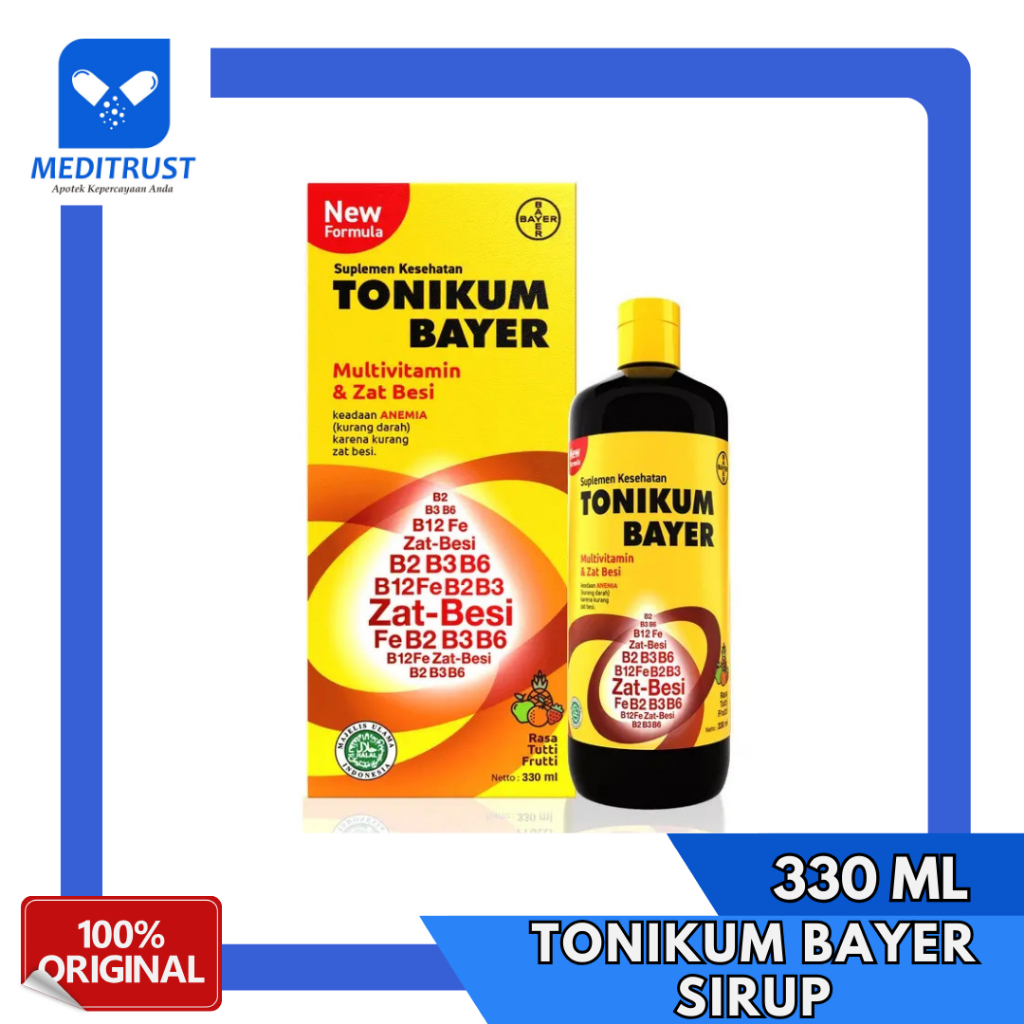

Tonikum Bayer 330 ml Suplemen Multivitamin dan Zat Besi/ Penambah Darah