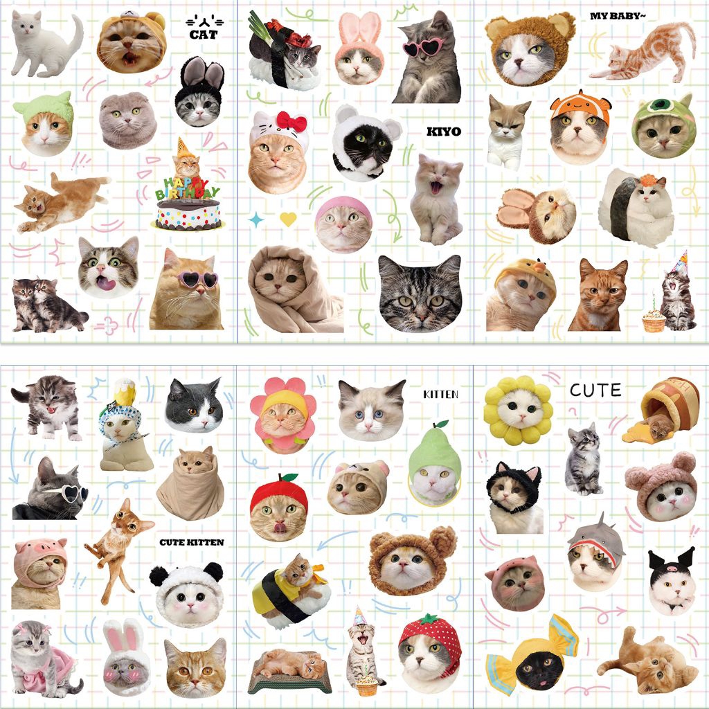 

sticker cat | stiker kucing | sticker sheet | sticker deco hp ipad laptop