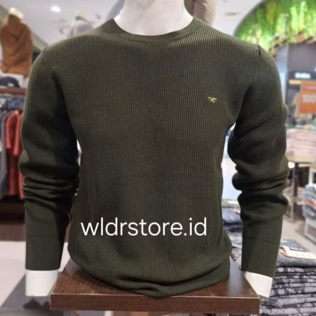 SWEATER PRIA BRAND CARDINAL ORIGINAL EAVAR00110 HIJAU OLIVE