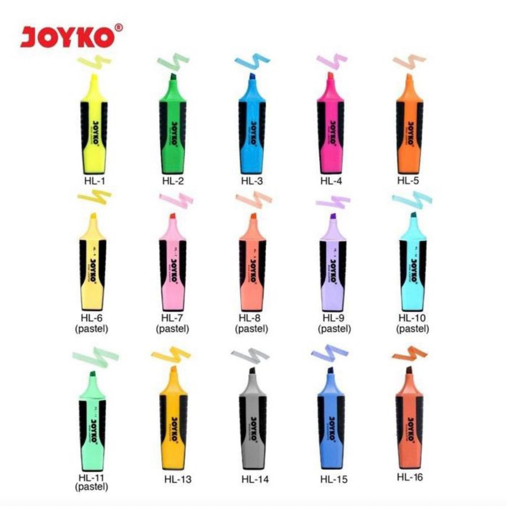 

Highlighter Joyko-Stationery Pink Kuning Hijau-Biru