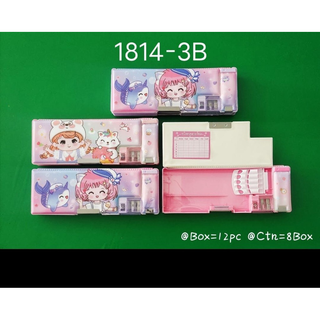 

kotak pensil magnet/anak-anak/pencil case mermaid/princess/pink