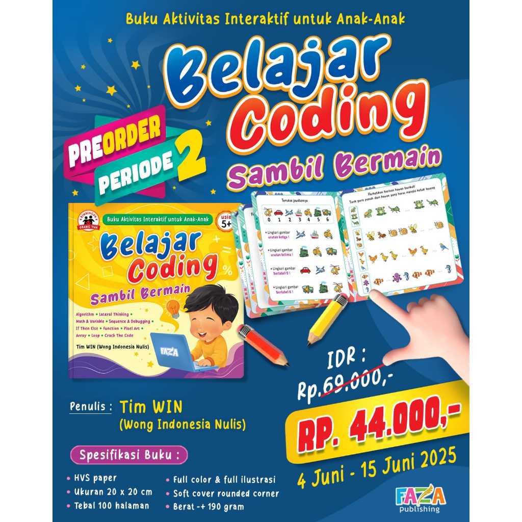 Buku anak bejar coding sambil bermain