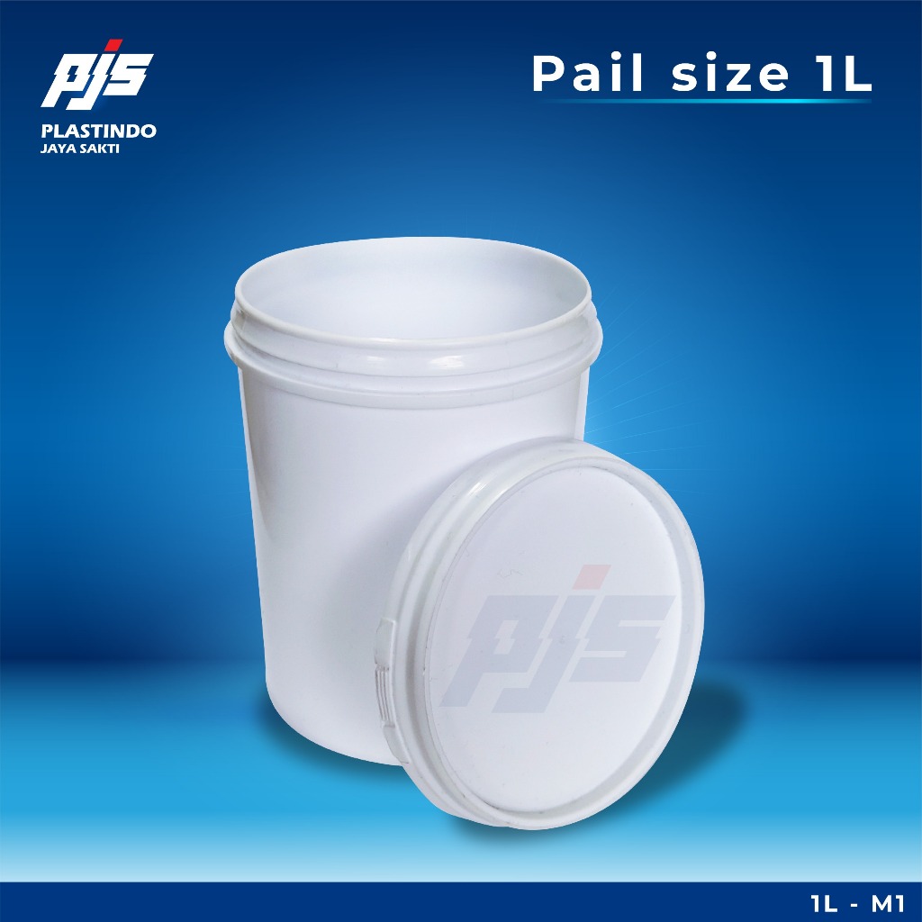 Ember Bucket Cat Kurma 1L (1KG)| Ember Plastik Lurus Full Set Tutup 1L | Pail Plastik Lurus 1 Liter