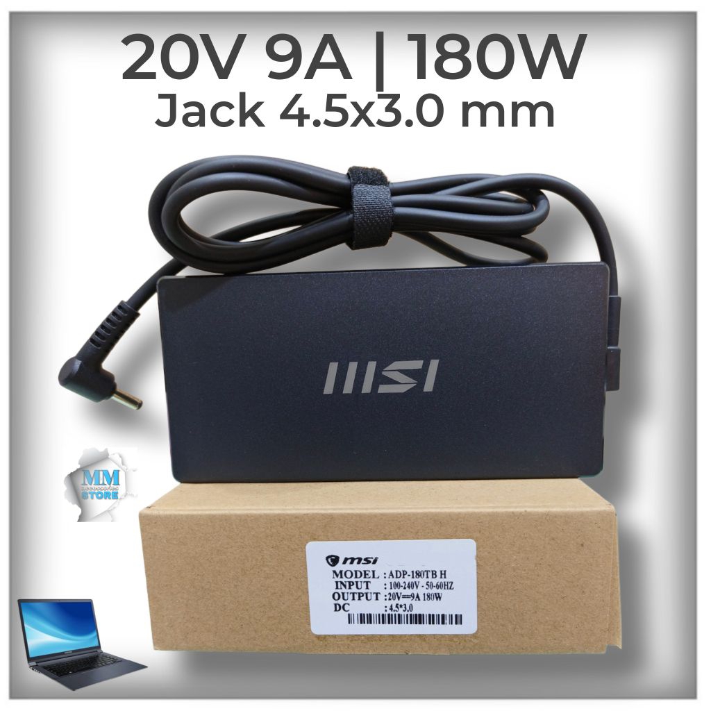 Adapter Charger for MSI Gaming Laptop 20V 9A dc [ 4.5*3.0 ] 180W For MSI GF63 GF75 GS66 GS65 GE72 GF