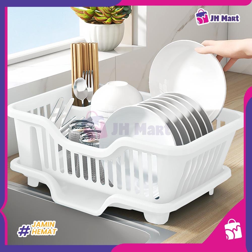 JHM - Rak Cuci Piring Wastafel Rak Pengering Piring Dengan Tirisan Air Serbaguna