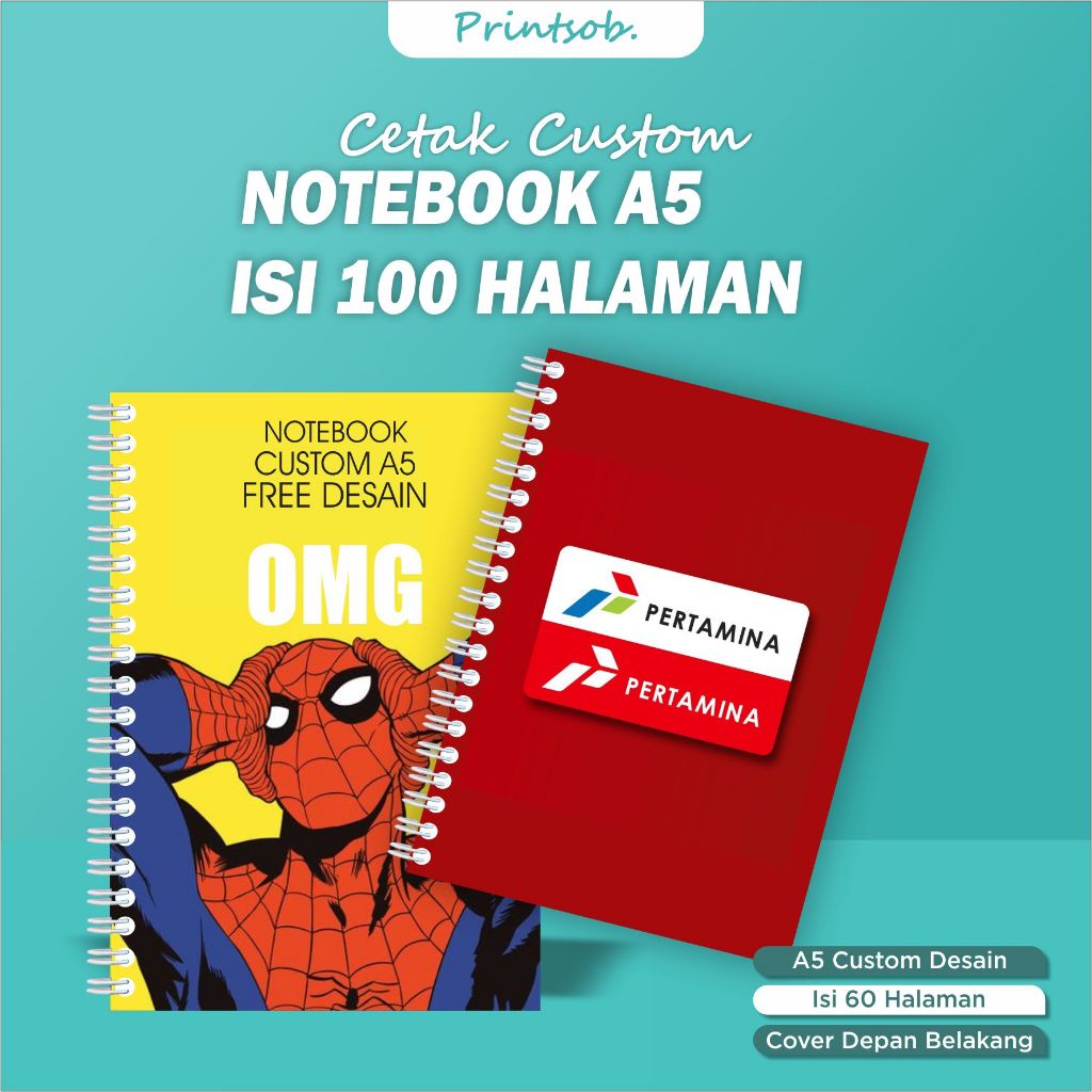 

Notebook A5 Custom Cover Isi Polos 50 Lembar