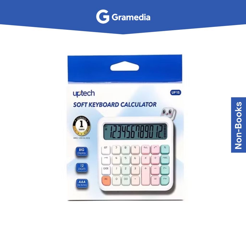 

Gramedia Bogor Cibinong - Kalkulator Uptech Soft Keyboard Calculator Candy White Up15