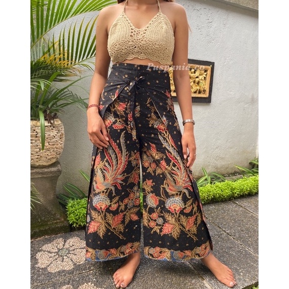 KODE U44S Wrap pants motif Batik  kulot Batik Wrap  celana kapler lilit batik  kulot kapler batik