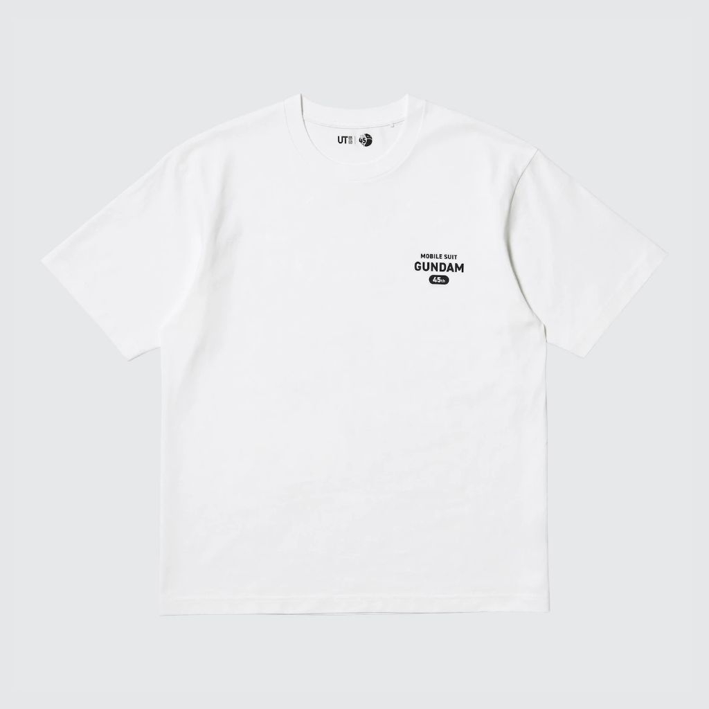Tshirt Uniqlo x Gundam 01 | Mobile Suit Gundam 45th Anniversary UT Gundam Kaos Lengan Pendek - Putih