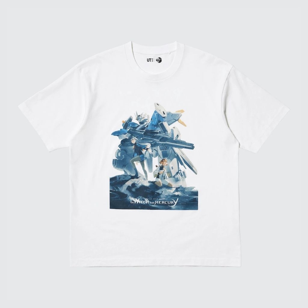 Tshirt Uniqlo x Gundam 04 | Mobile Suit Gundam 45th Anniversary UT Gundam Kaos Lengan Pendek - Putih
