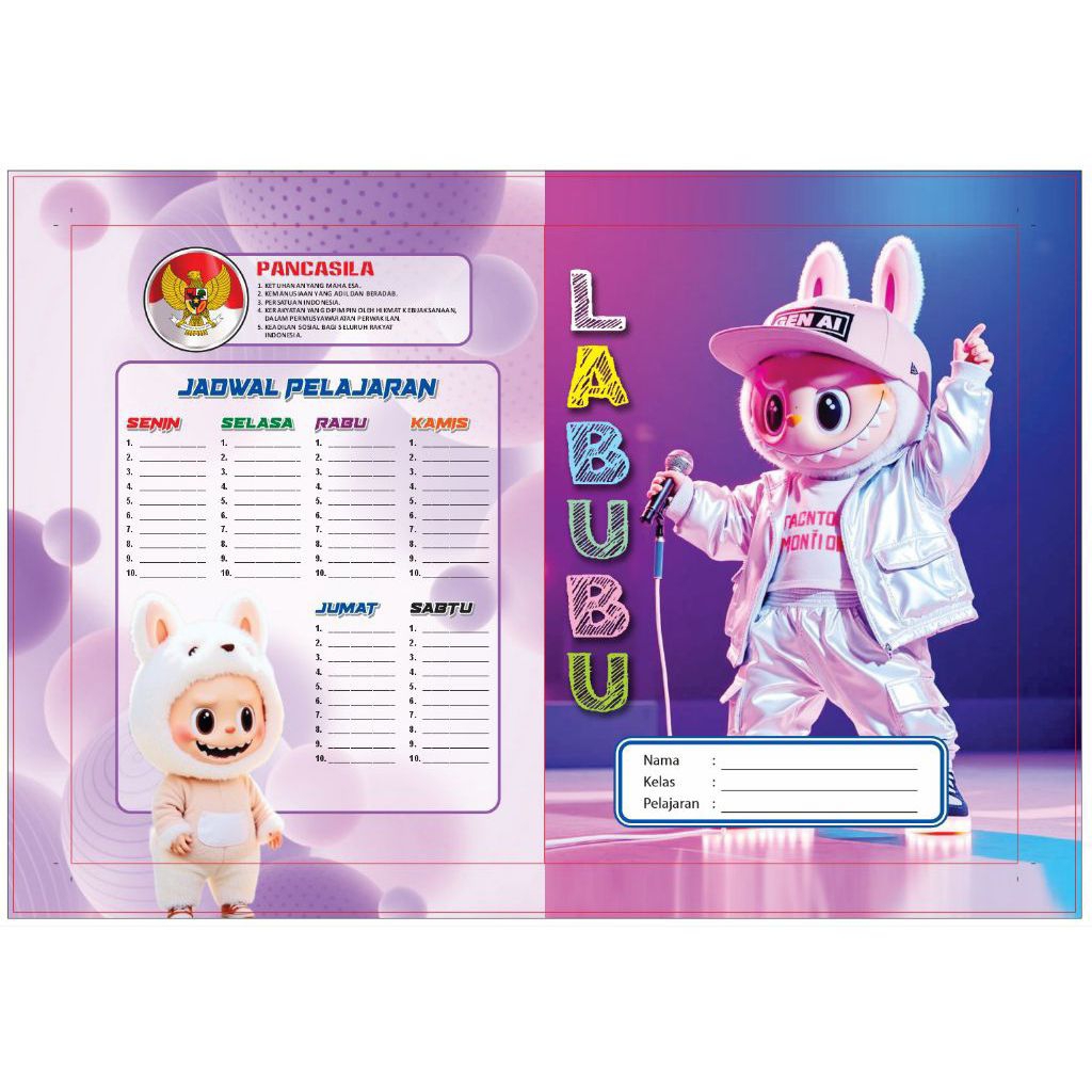 

SAMPUL BUKU TULIS KERAKTER LABUBU UKURAN KWARTO 1 PACK ISI 20 LEMBAR