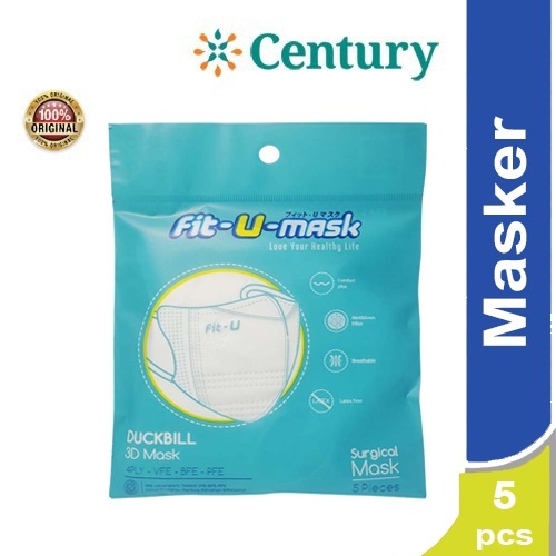 Fit U Mask Duckbill 3D Surgical Mask 4 Ply isi 5 Pcs / Masker