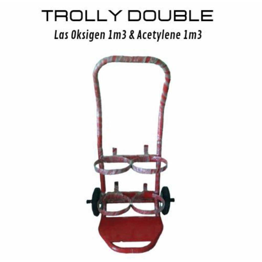 TROLLY DOUBLE TABUNG GAS OXYGEN-ACETYLENE UKURAN 1 M3