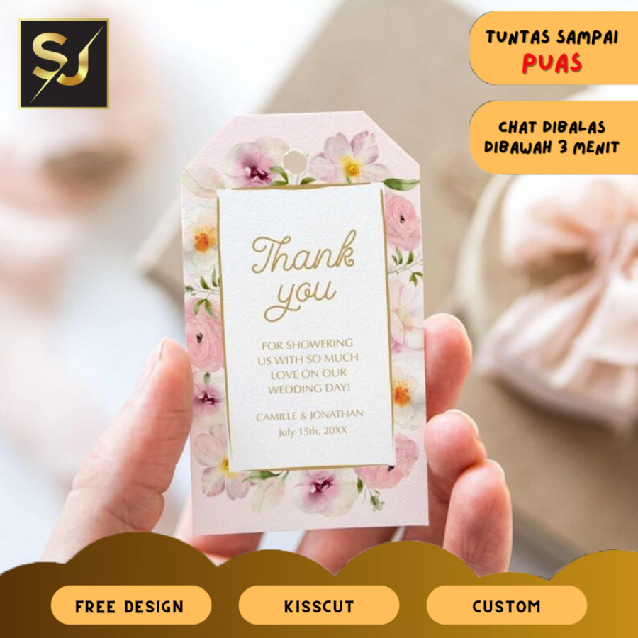 

3 4-10 Cetak Print Hangtag Hang Tag 1 Sisi Custom Bentuk FreeDesain Label Merek Pakaian Baju Fashion