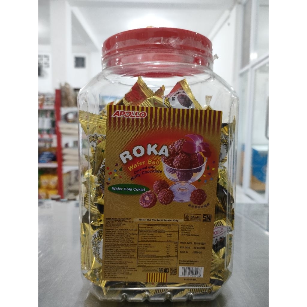 

Roka Wafer 420gr 70pcs coklat ball appolo