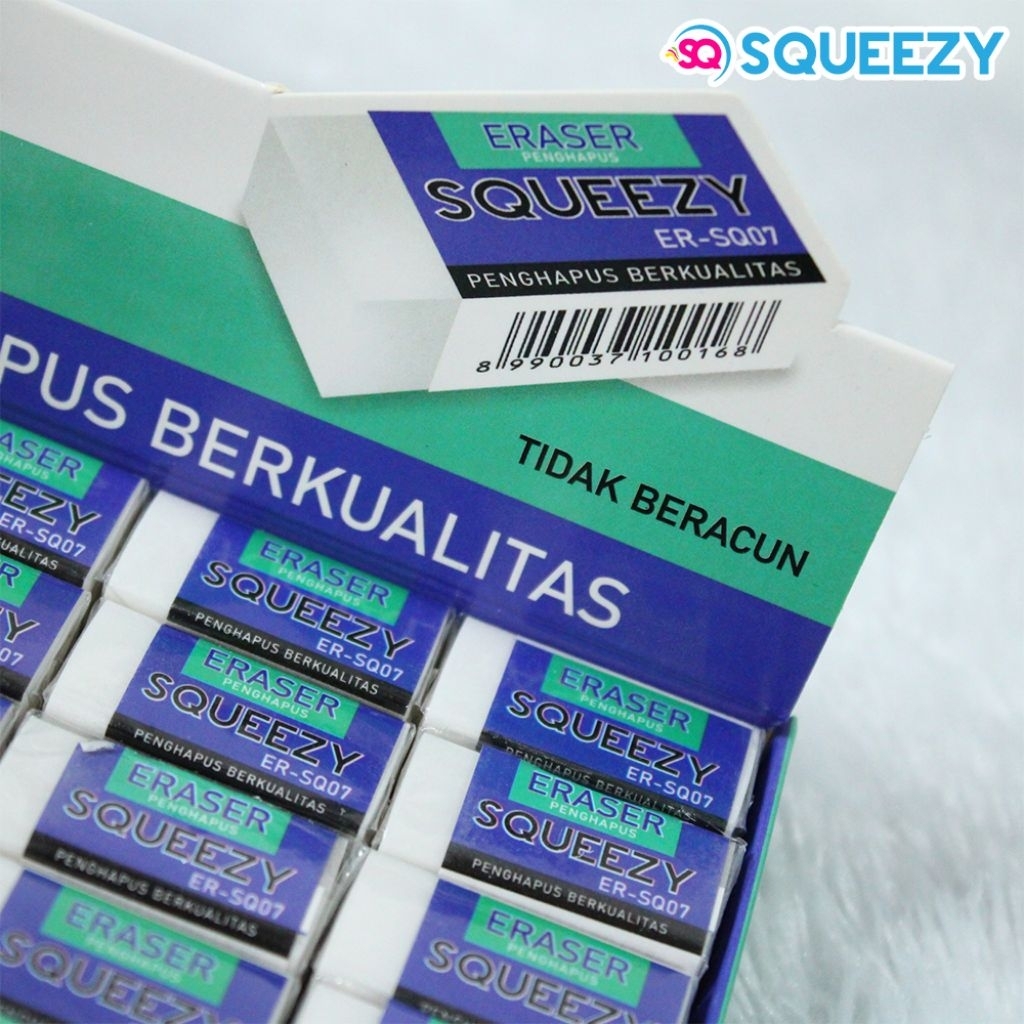 

Penghapus SQUEEZY Non Toxic Putih ER-SQ07 isi 40pcs peng hapus Stationery