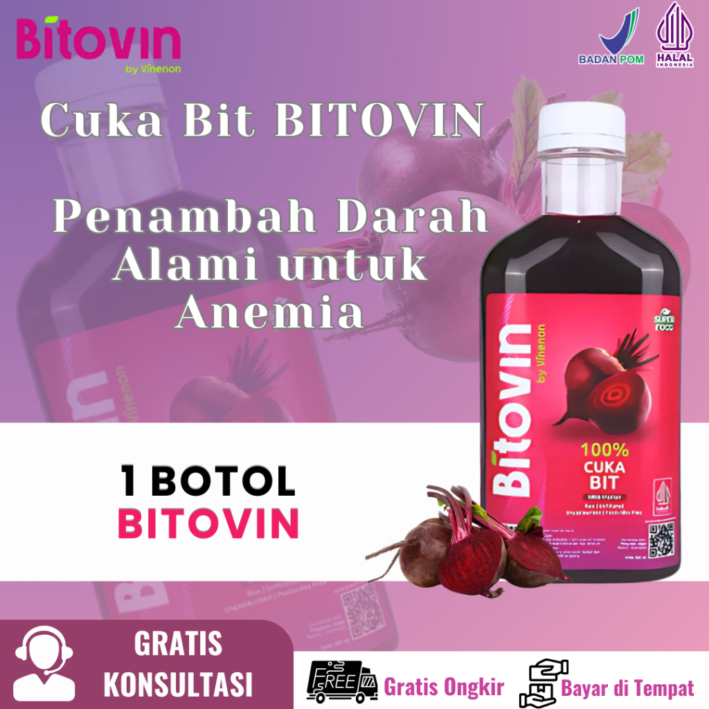 

Bitovin Cuka Buah Bit Murni | Perbaiki Sel Darah & Sehatkan Jantung | Penambah Darah Secara Alami