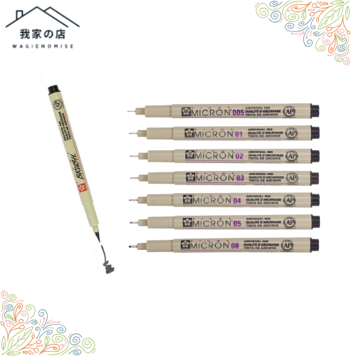 

SAKURA PIGMA MICRONE DRAWING PEN 005 01 05 10 FINE LINER AND BRUSH