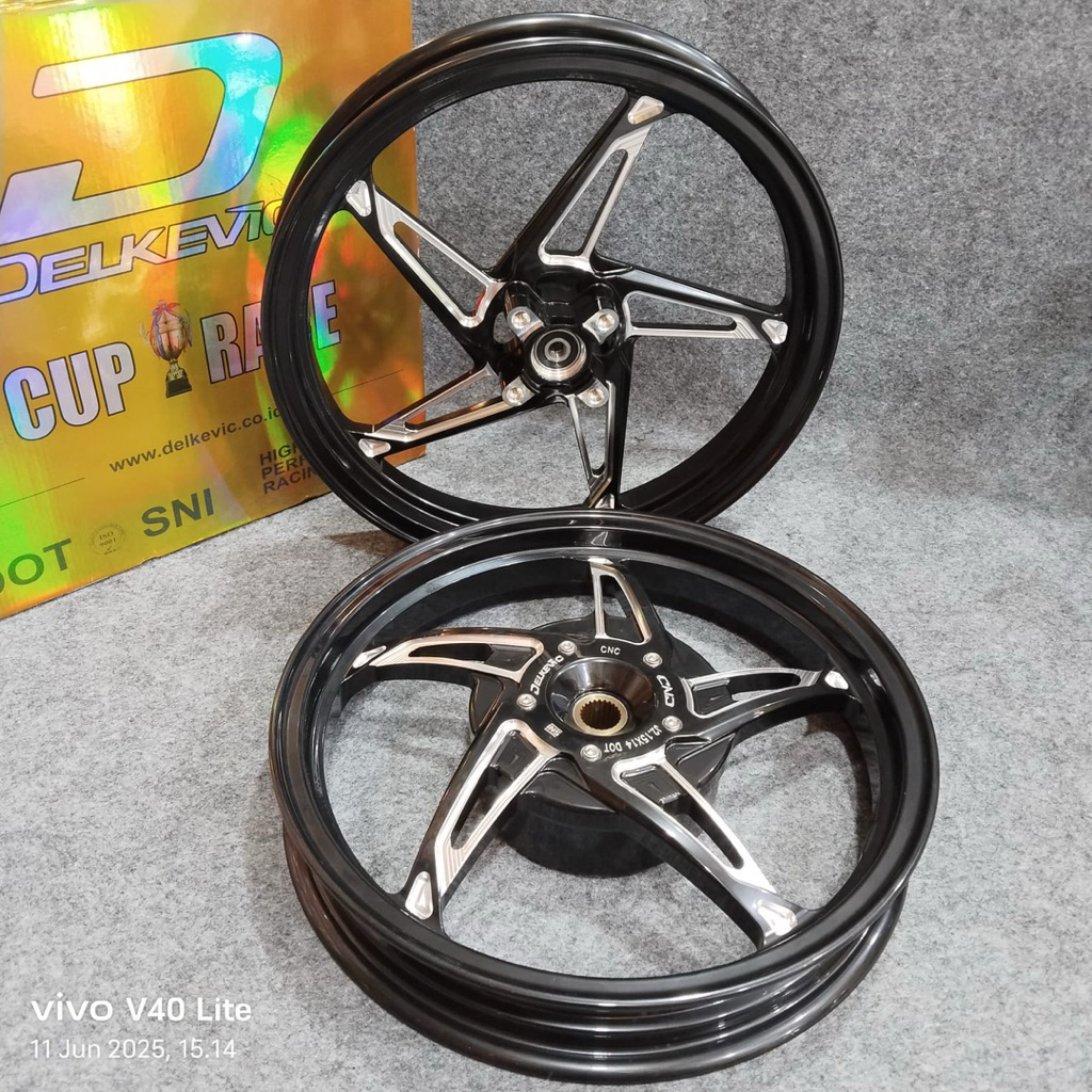 Velg Velk pelek Racing Bintang Delkevic DND X5 185 215 ring 14 CNC Vario 110 125  KZR Led new old 15
