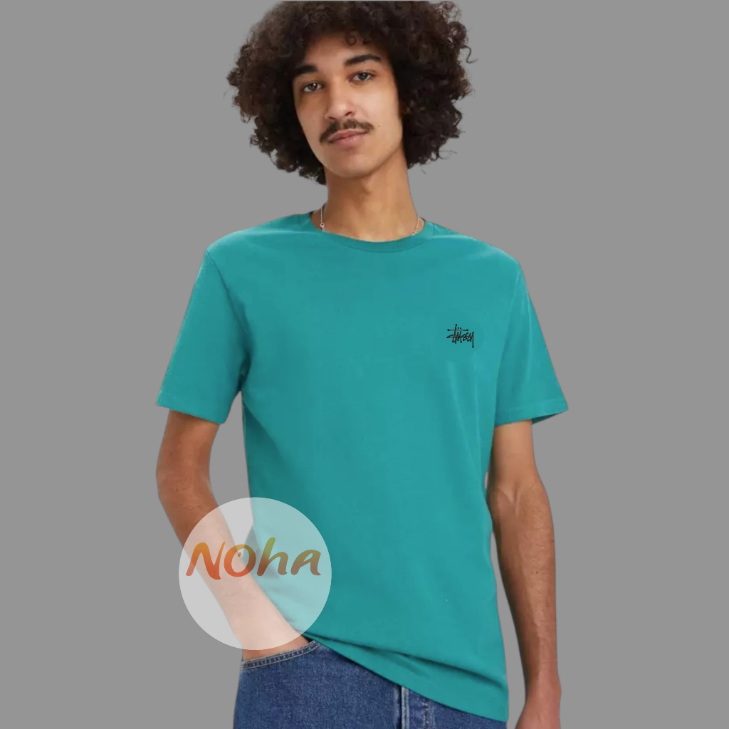 Kaos Stussy Bordir Pria Katun Combad20s Motif Depan Belakang Terlaris Made In Usa Full Teks