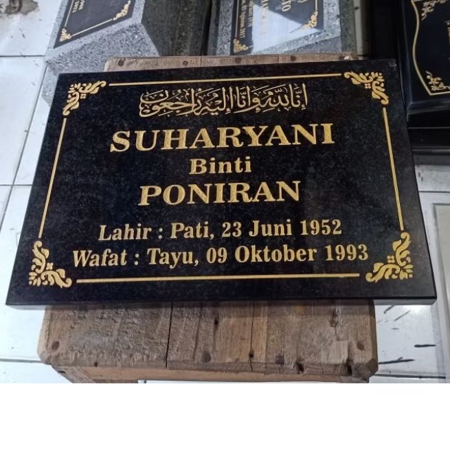 BATU NISAN NAMA MINIMALIS GRANITE MARMER