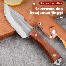 [ PAKET ASAH DAN PISAU ] Pisau Survival Super Tajam Pisau Tulang Daging Koki Jepang Super Serbaguna