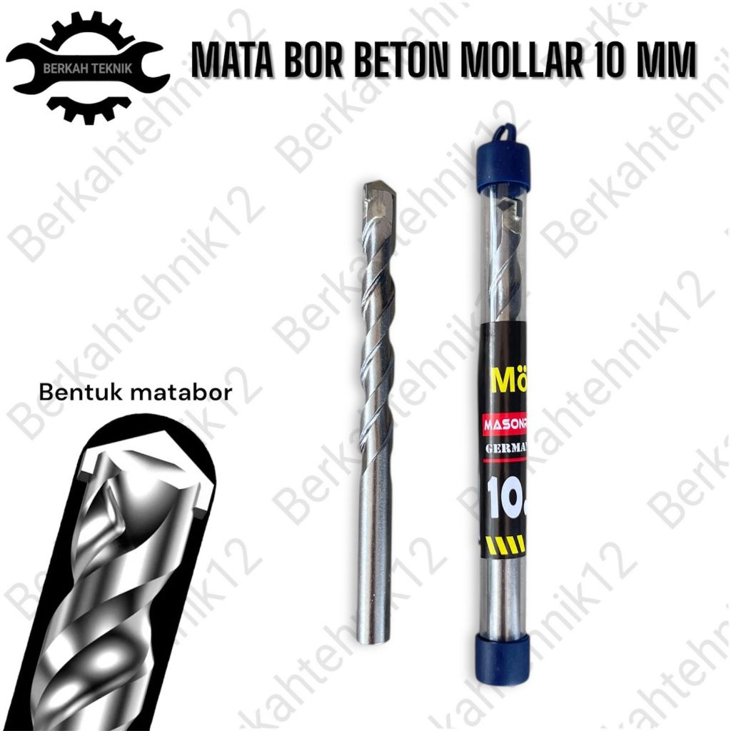 Mata Bor Beton Tembok Dinding Panjang 10 mm MataBor Beton MOLLAR ukuran 10mm
