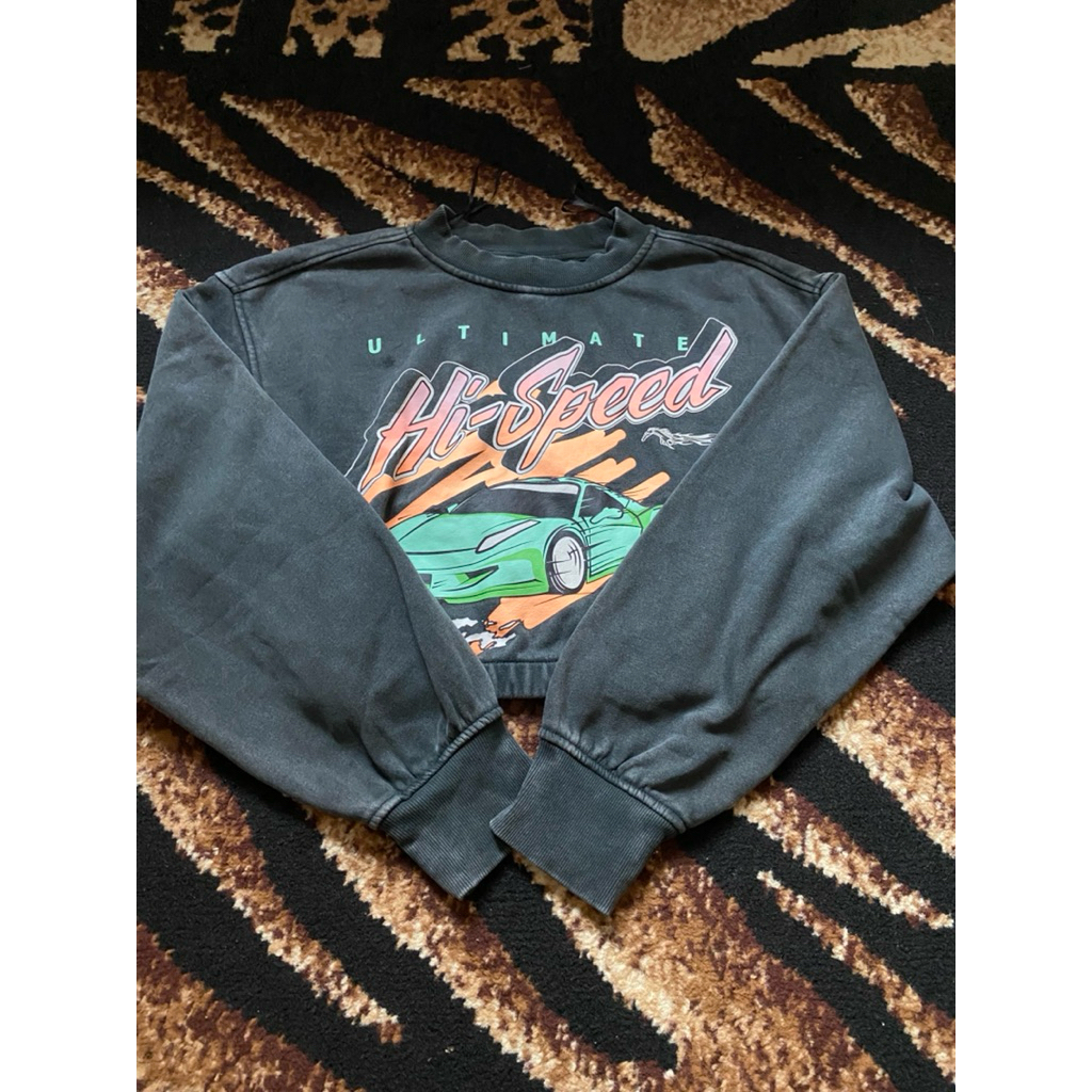 sweater crop hi speed h&m hnm abu washed preloved