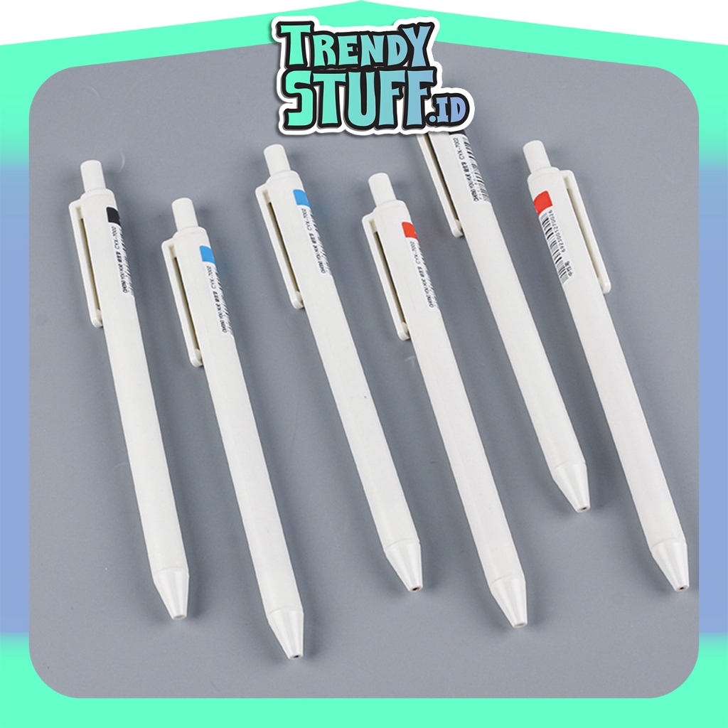 

TrendyStuff.id Pena Gel 0.5mm Pulpen Warna Tinta Hitam Biru Pena Cetekan Polos Putih Alat Tulis Sekolah Kantor Pen Warna Putih Bolpoint Polos S144