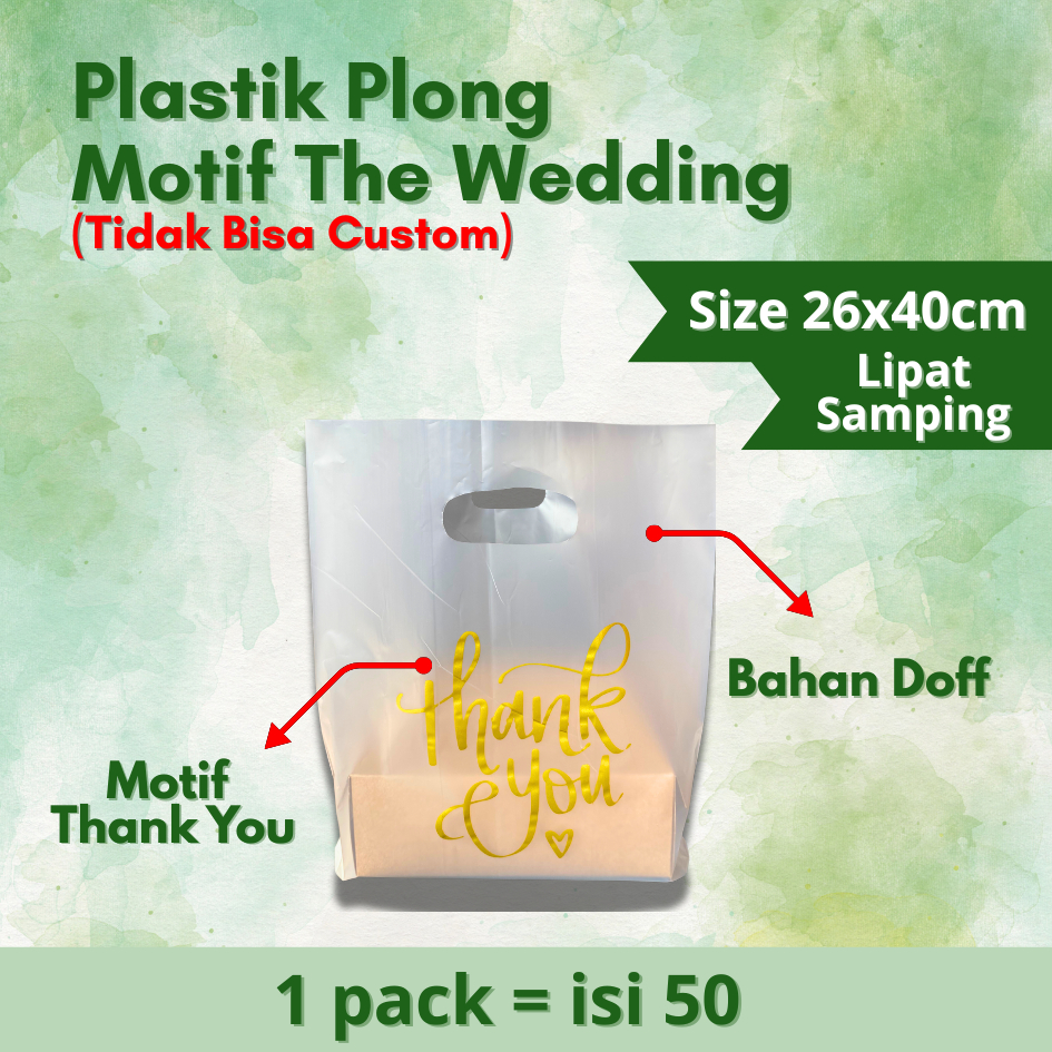 50 PCS PLASTIK UNTUK BOX NASI THE WEDDING THANK YOU NIKAHAN HAJATAN Plastic