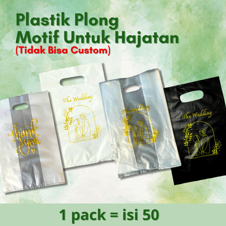 

isi 50 PCS KANTONG PLASTIK THE WEDDING THANK YOU NIKAHAN HAJATAN