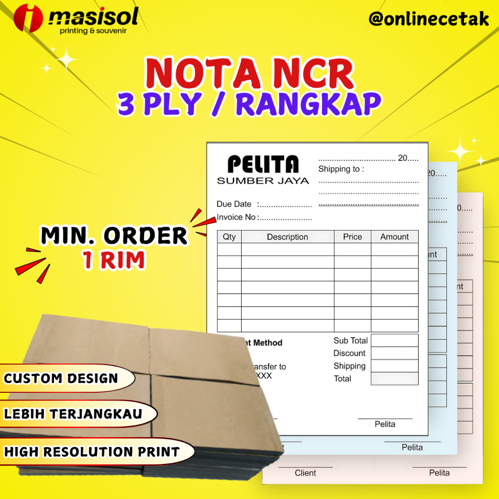 

Nota Tembusan 3 Rangkap / 3 Ply Custom Desain
