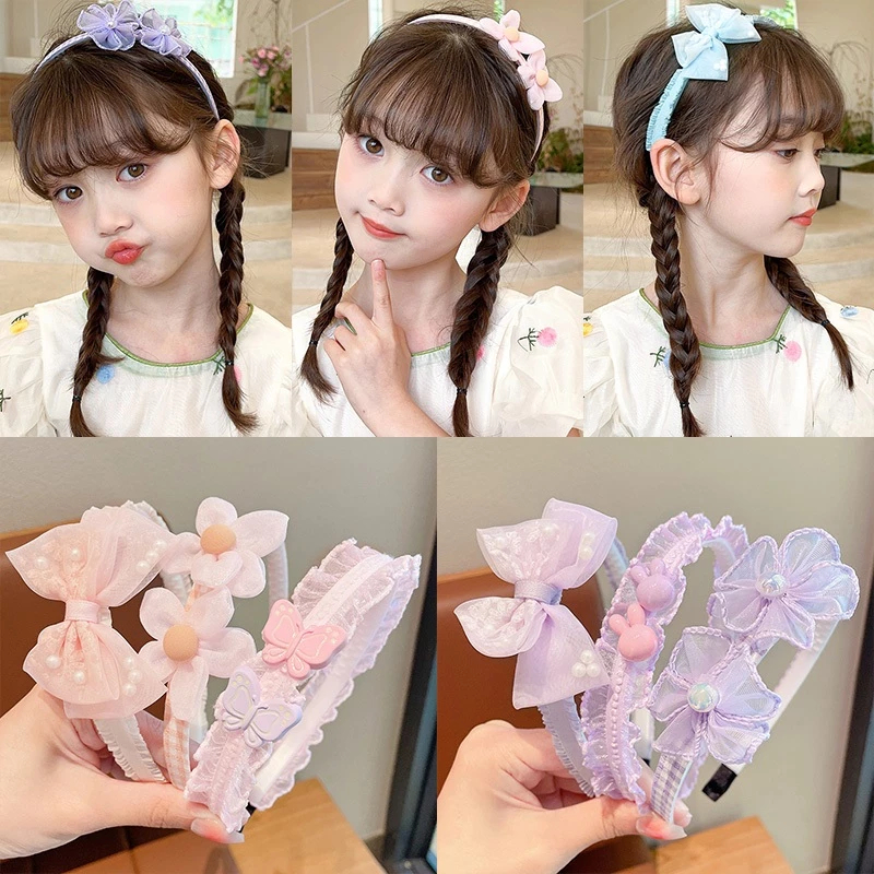 BND33 Bando Pita Bunga / Bando Anak Motif Pita Bunga Mutiara Gaya Korea Bandana Anak Elegant Warna K