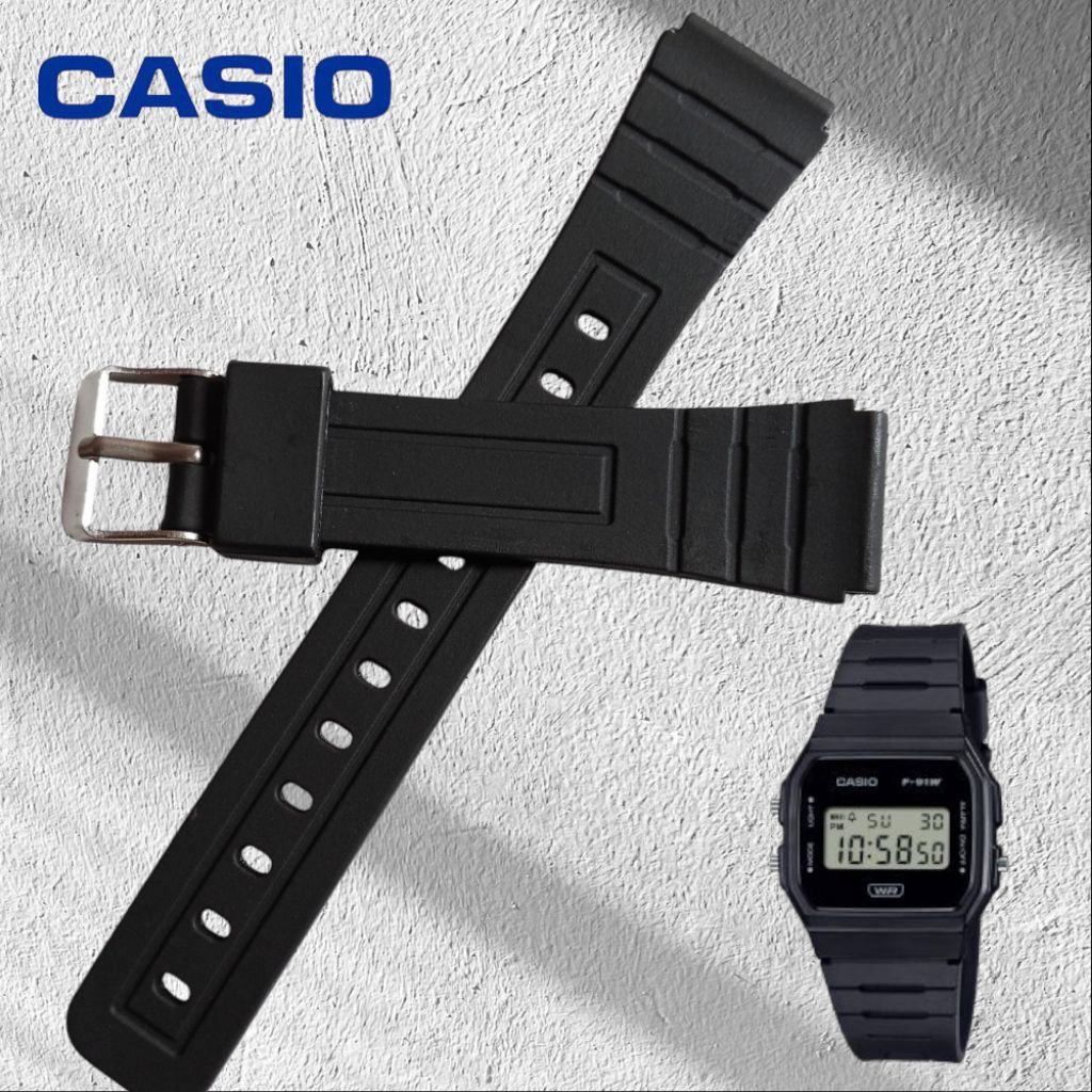 STRAP JAM TANGAN CASIO F91W F-91W F-95 F-105 W-59 TALI JAM CASIO
