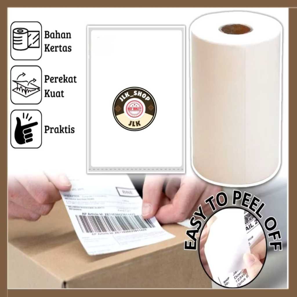 

(JLK)Kertas Print Thermal Label Resi 100 mm X 150 mm Isi 500 Pcs Per Roll