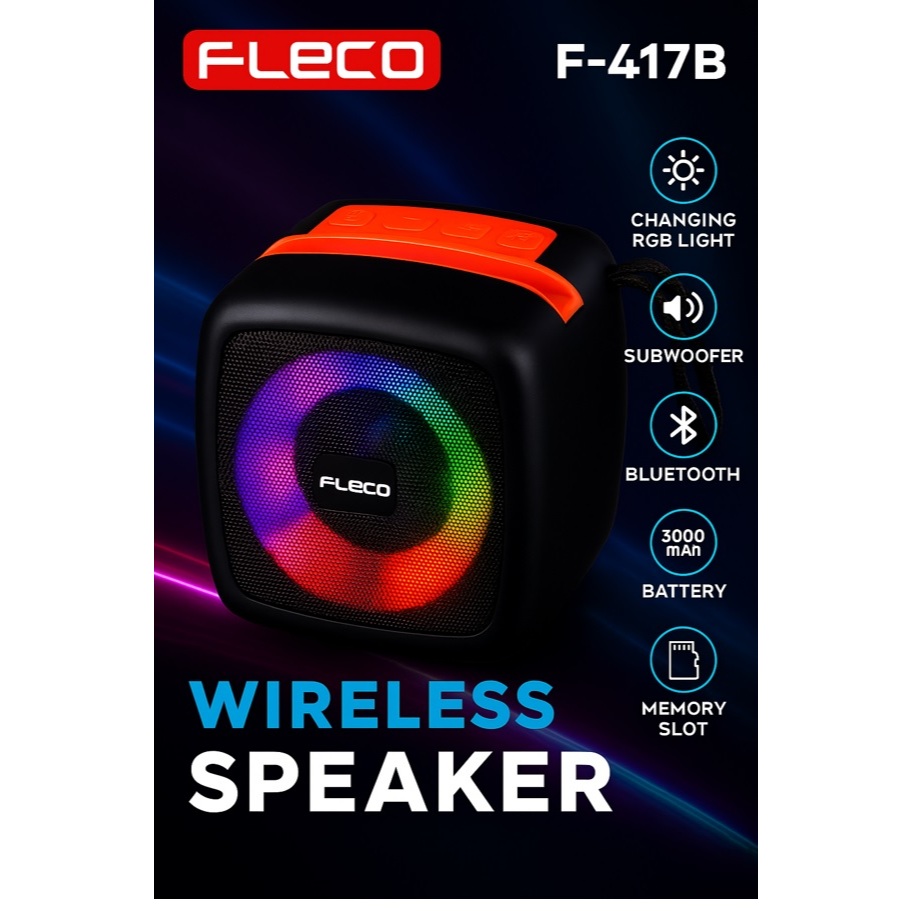 Speaker Mini Portable Bluetooth Super Bass Rechargeable Dengan Dudukan Smartphone Fleco F 417B / F41