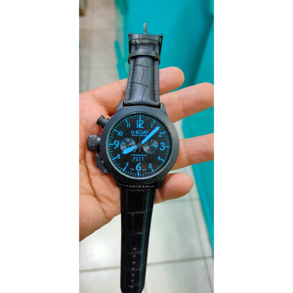 jam tangan sporty pria otomatis chronograph strap kulir U boat elegant sport siap pakai normsl semua