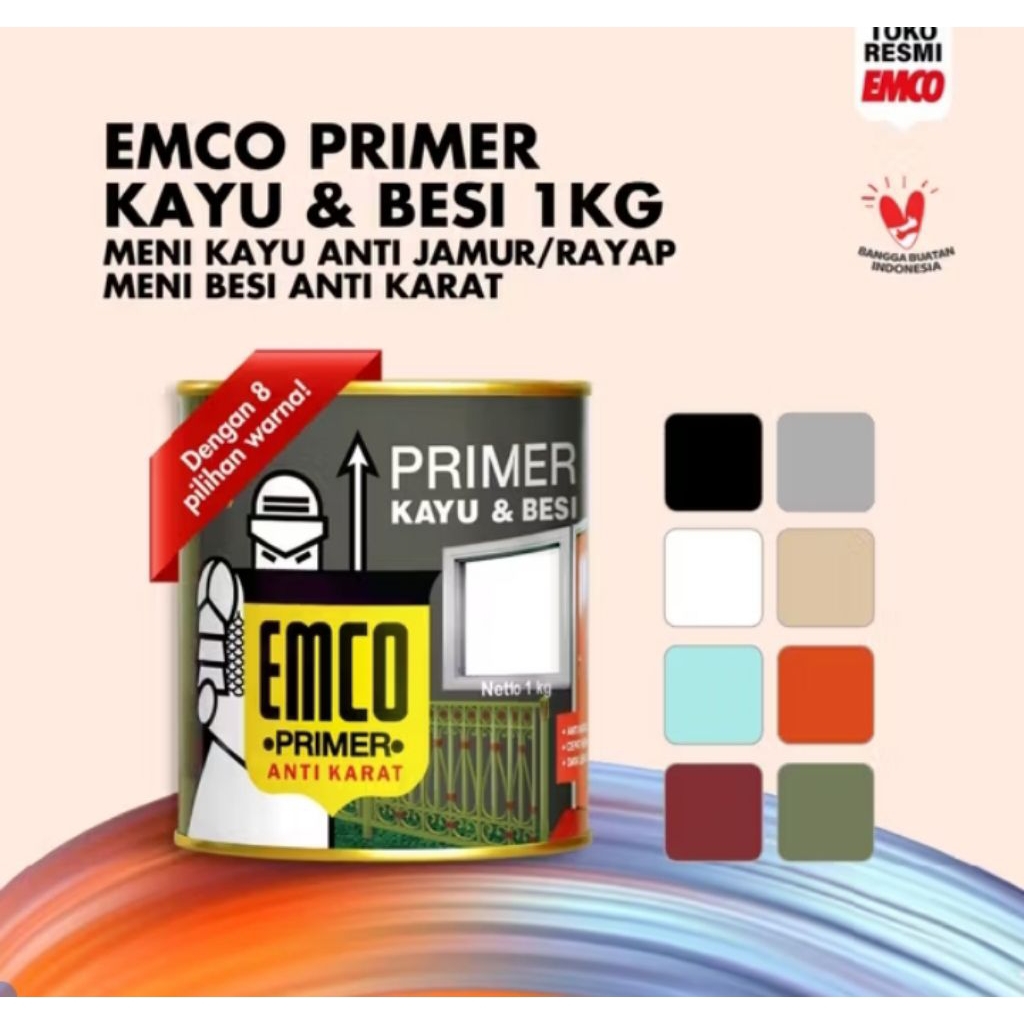 Emco Primer Kayu & Besi PKB - 1kg Cat Dasar Anti Karat Anti Rayap 1 KG