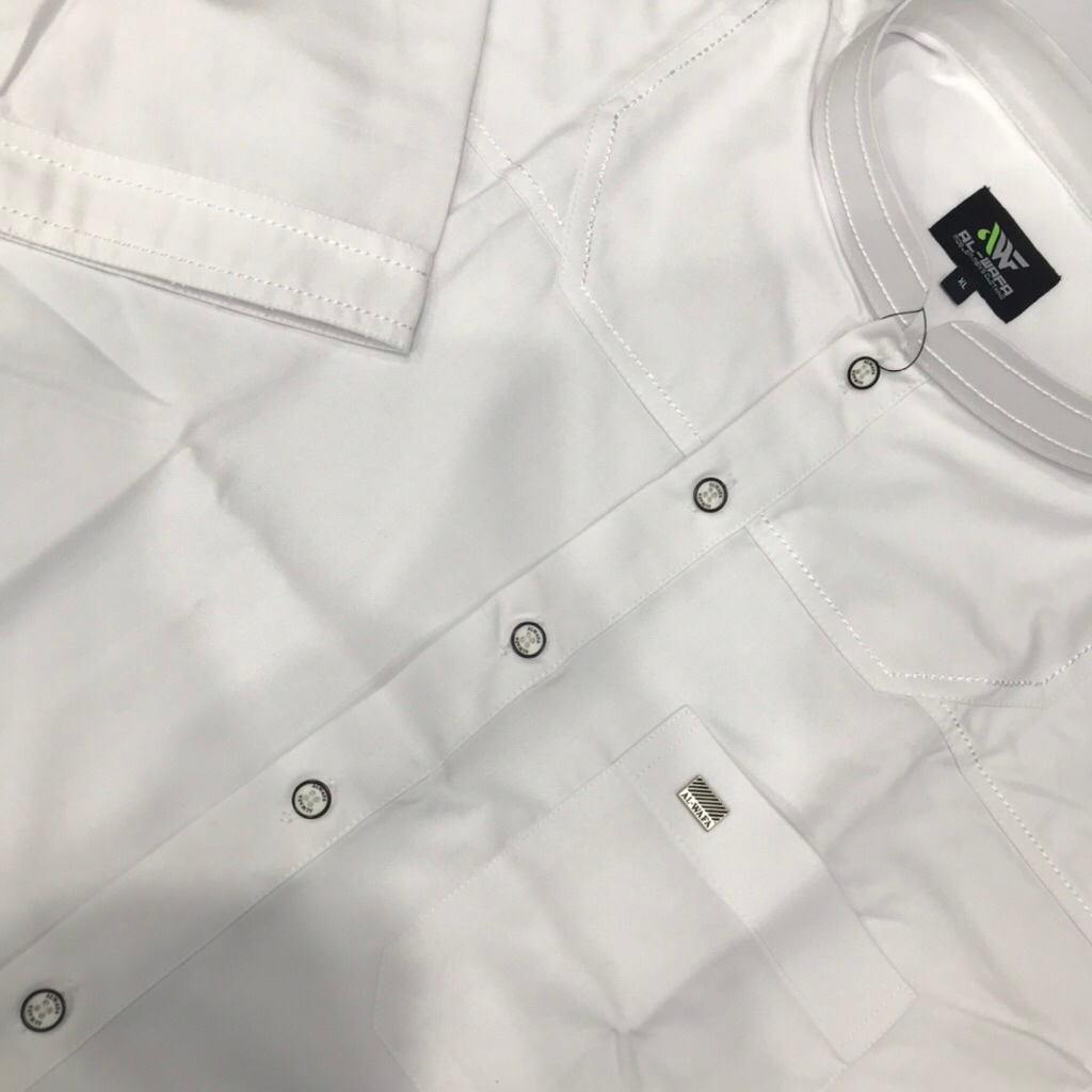 premium koko al wafa putih lengan pendek baju muslim lengan pendek al wafa gold