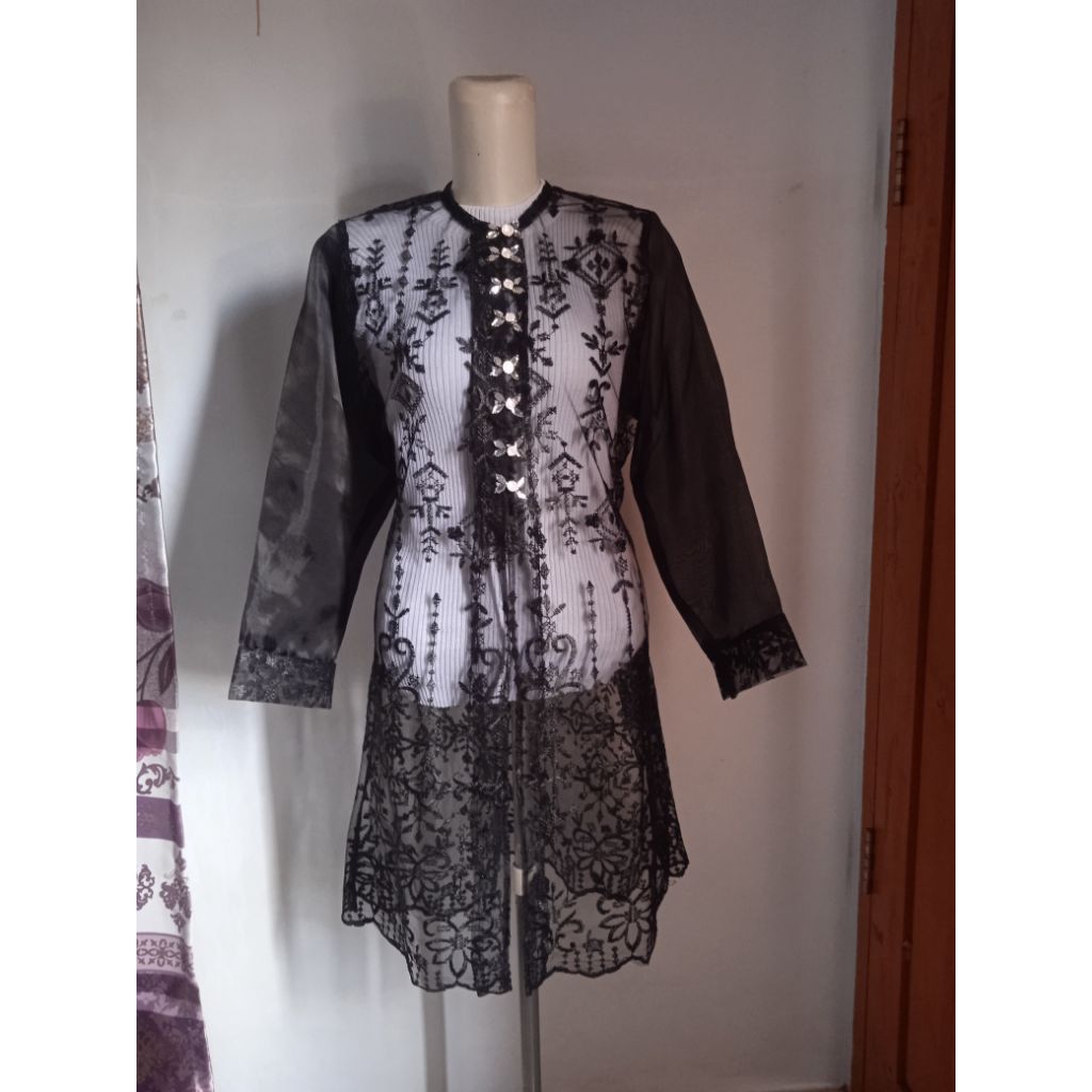 Outer hadju/ Outer tunik brokat/ Outer brokat kondangan/ tunik brokat kekinian