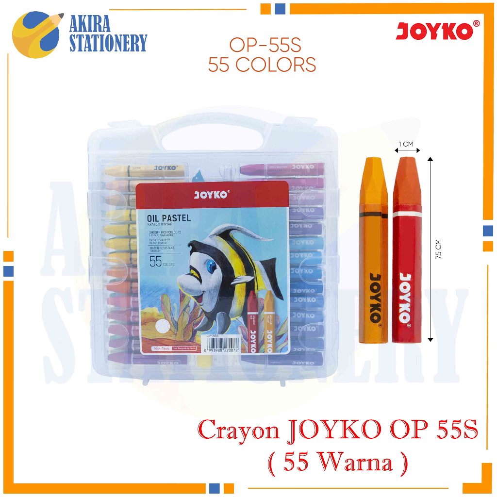 

Krayon JOYKO OP 55 S / Crayon Joyko OP-55s / Kerayon Minyak isi 55 Warna / Oil Pastel OP 55 Colours For Drawing Water Resistant