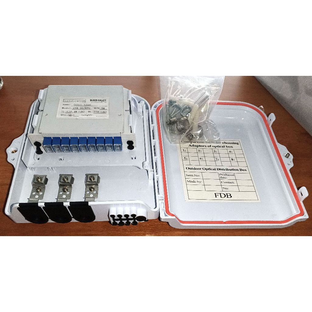 odp 8 core Lengkap TYPE SPLITER BOX |  odp 8core (MURAH) Lengkap Accessories